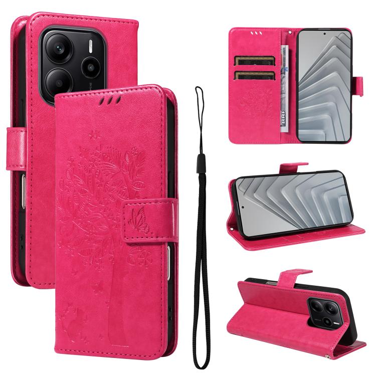 Tree & Cat Embossed Pattern Flip Leather Phone Case, For Redmi 15 5G / 4G EU 171mm, For Redmi 15C 5G / 4G Global 171mm, For Redmi A5 4G 173.3mm, For Redmi Note 14S 4G / Note 13 Pro 4G, For Redmi K80 / K80 Pro, For Redmi Note 14 4G Global 163.25mm      ...