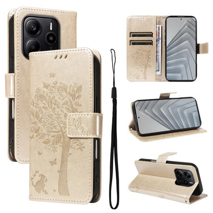 Tree & Cat Embossed Pattern Flip Leather Phone Case, For Redmi 15 5G / 4G EU 171mm, For Redmi 15C 5G / 4G Global 171mm, For Redmi A5 4G 173.3mm, For Redmi Note 14S 4G / Note 13 Pro 4G, For Redmi K80 / K80 Pro, For Redmi Note 14 4G Global 163.25mm      ...