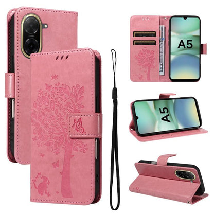 Tree & Cat Embossed Pattern Flip Leather Phone Case, For Redmi 15 5G / 4G EU 171mm, For Redmi 15C 5G / 4G Global 171mm, For Redmi A5 4G 173.3mm, For Redmi Note 14S 4G / Note 13 Pro 4G, For Redmi K80 / K80 Pro, For Redmi Note 14 4G Global 163.25mm      ...