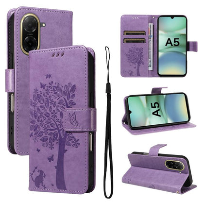 Tree & Cat Embossed Pattern Flip Leather Phone Case, For Redmi 15 5G / 4G EU 171mm, For Redmi 15C 5G / 4G Global 171mm, For Redmi A5 4G 173.3mm, For Redmi Note 14S 4G / Note 13 Pro 4G, For Redmi K80 / K80 Pro, For Redmi Note 14 4G Global 163.25mm      ...