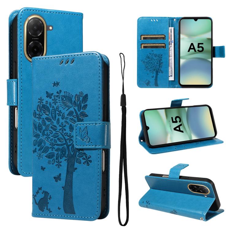 Tree & Cat Embossed Pattern Flip Leather Phone Case, For Redmi 15 5G / 4G EU 171mm, For Redmi 15C 5G / 4G Global 171mm, For Redmi A5 4G 173.3mm, For Redmi Note 14S 4G / Note 13 Pro 4G, For Redmi K80 / K80 Pro, For Redmi Note 14 4G Global 163.25mm      ...