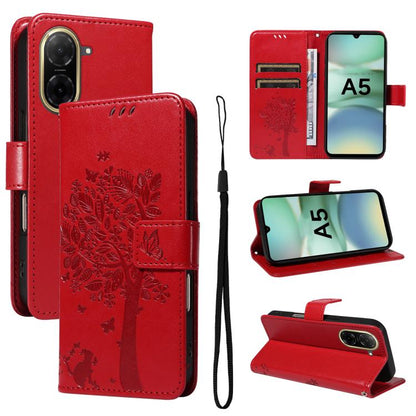 Tree & Cat Embossed Pattern Flip Leather Phone Case, For Redmi 15 5G / 4G EU 171mm, For Redmi 15C 5G / 4G Global 171mm, For Redmi A5 4G 173.3mm, For Redmi Note 14S 4G / Note 13 Pro 4G, For Redmi K80 / K80 Pro, For Redmi Note 14 4G Global 163.25mm      ...