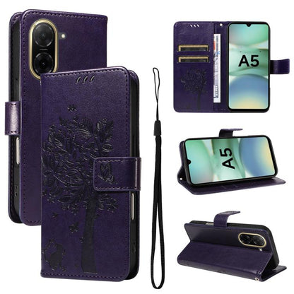 Tree & Cat Embossed Pattern Flip Leather Phone Case, For Redmi 15 5G / 4G EU 171mm, For Redmi 15C 5G / 4G Global 171mm, For Redmi A5 4G 173.3mm, For Redmi Note 14S 4G / Note 13 Pro 4G, For Redmi K80 / K80 Pro, For Redmi Note 14 4G Global 163.25mm      ...