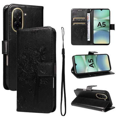 Tree & Cat Embossed Pattern Flip Leather Phone Case, For Redmi 15 5G / 4G EU 171mm, For Redmi 15C 5G / 4G Global 171mm, For Redmi A5 4G 173.3mm, For Redmi Note 14S 4G / Note 13 Pro 4G, For Redmi K80 / K80 Pro, For Redmi Note 14 4G Global 163.25mm      ...