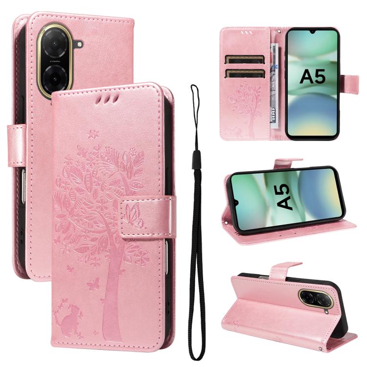 Tree & Cat Embossed Pattern Flip Leather Phone Case, For Redmi 15 5G / 4G EU 171mm, For Redmi 15C 5G / 4G Global 171mm, For Redmi A5 4G 173.3mm, For Redmi Note 14S 4G / Note 13 Pro 4G, For Redmi K80 / K80 Pro, For Redmi Note 14 4G Global 163.25mm      ...