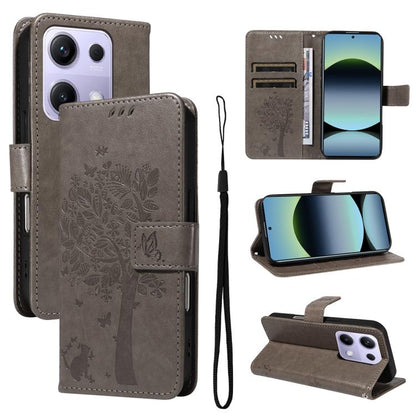 Tree & Cat Embossed Pattern Flip Leather Phone Case, For Redmi 15 5G / 4G EU 171mm, For Redmi 15C 5G / 4G Global 171mm, For Redmi A5 4G 173.3mm, For Redmi Note 14S 4G / Note 13 Pro 4G, For Redmi K80 / K80 Pro, For Redmi Note 14 4G Global 163.25mm      ...