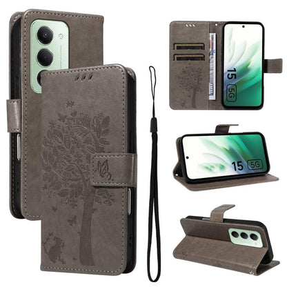Tree & Cat Embossed Pattern Flip Leather Phone Case, For Redmi 15 5G / 4G EU 171mm, For Redmi 15C 5G / 4G Global 171mm, For Redmi A5 4G 173.3mm, For Redmi Note 14S 4G / Note 13 Pro 4G, For Redmi K80 / K80 Pro, For Redmi Note 14 4G Global 163.25mm      ...
