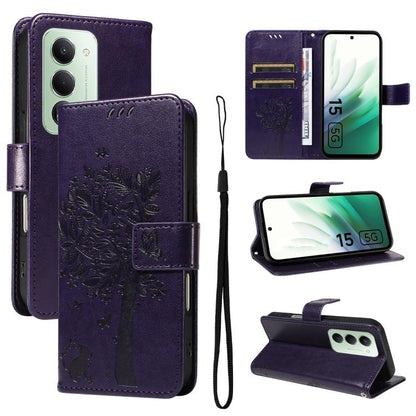 Tree & Cat Embossed Pattern Flip Leather Phone Case, For Redmi 15 5G / 4G EU 171mm, For Redmi 15C 5G / 4G Global 171mm, For Redmi A5 4G 173.3mm, For Redmi Note 14S 4G / Note 13 Pro 4G, For Redmi K80 / K80 Pro, For Redmi Note 14 4G Global 163.25mm      ...