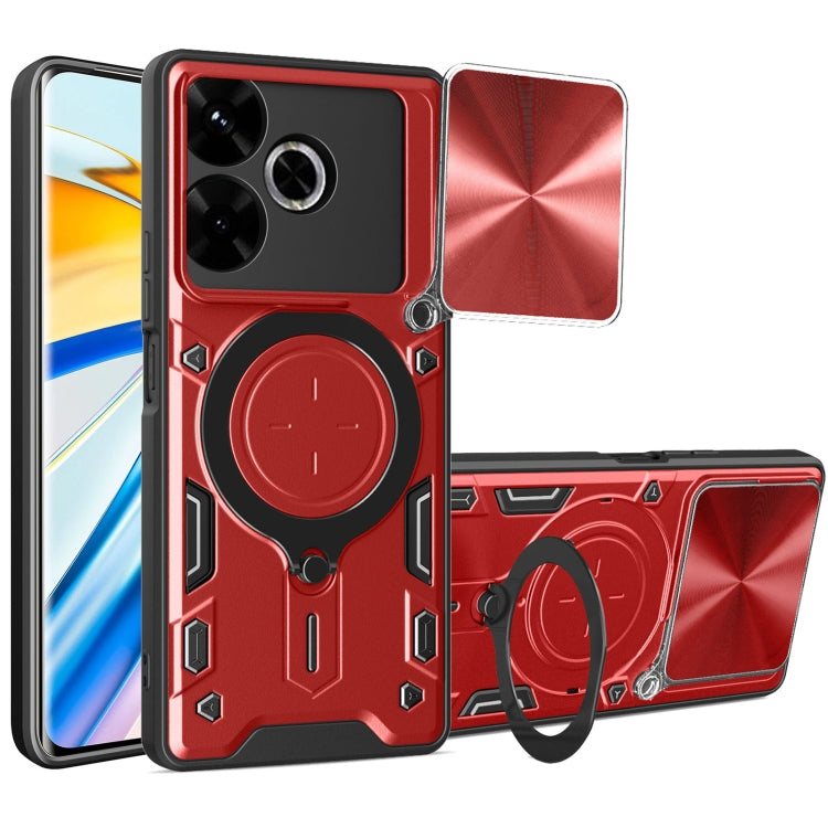 CD Texture Sliding Camshield Magnetic Holder Phone Case, For Redmi Note 14 Pro 5G, For Redmi 14C 4G, For Redmi 13 4G Global