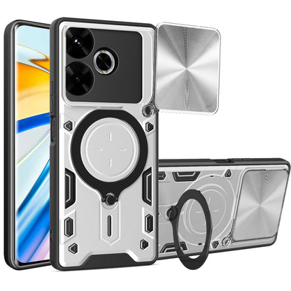 CD Texture Sliding Camshield Magnetic Holder Phone Case, For Redmi Note 14 Pro 5G, For Redmi 14C 4G, For Redmi 13 4G Global