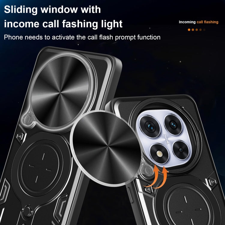 CD Texture Sliding Camshield Magnetic Holder Phone Case, For Redmi Note 14 Pro 5G, For Redmi 14C 4G, For Redmi 13 4G Global