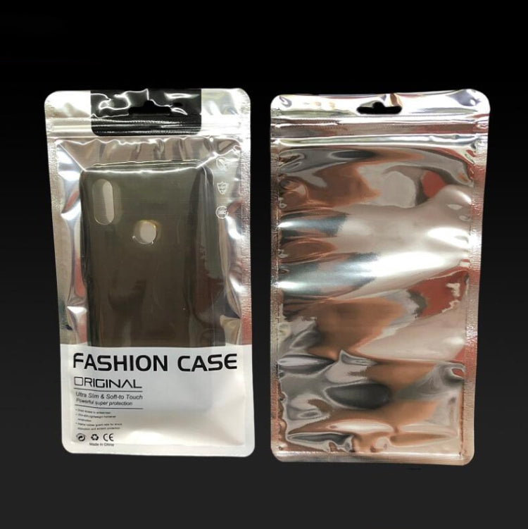 Silver self-sealing phone case packaging bags with Fashion Case label, 2 count