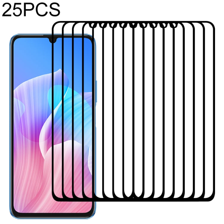 Multiple clear tempered glass screen protector films covering a smartphone