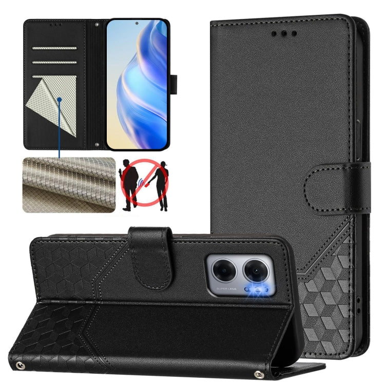 Honeycomb Embossing RFID Leather Phone Case, For Redmi Note 11 Pro 5G / 4G Global, For Redmi Note 12 Pro 4G Global, For Redmi Note 12 4G Global, For Redmi A1 4G / A2 4G, For Redmi Note 12 Explorer / 12 Pro+ 5G, For Redmi Note 12 Pro Speed / 12 Pro 5G  ...