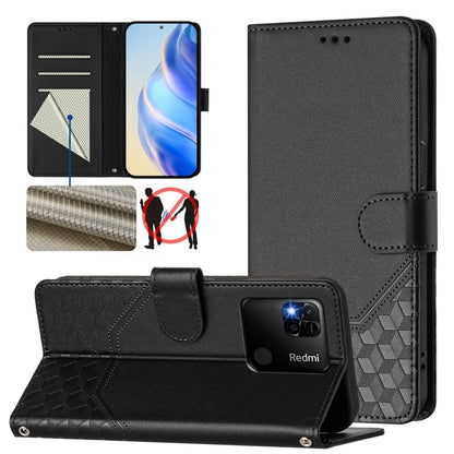 Honeycomb Embossing RFID Leather Phone Case, For Redmi Note 11 Pro 5G / 4G Global, For Redmi Note 12 Pro 4G Global, For Redmi Note 12 4G Global, For Redmi A1 4G / A2 4G, For Redmi Note 12 Explorer / 12 Pro+ 5G, For Redmi Note 12 Pro Speed / 12 Pro 5G  ...