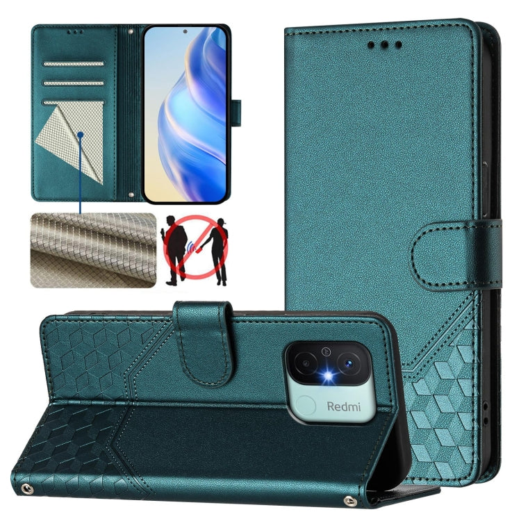 Honeycomb Embossing RFID Leather Phone Case, For Redmi Note 11 Pro 5G / 4G Global, For Redmi Note 12 Pro 4G Global, For Redmi Note 12 4G Global, For Redmi A1 4G / A2 4G, For Redmi Note 12 Explorer / 12 Pro+ 5G, For Redmi Note 12 Pro Speed / 12 Pro 5G  ...