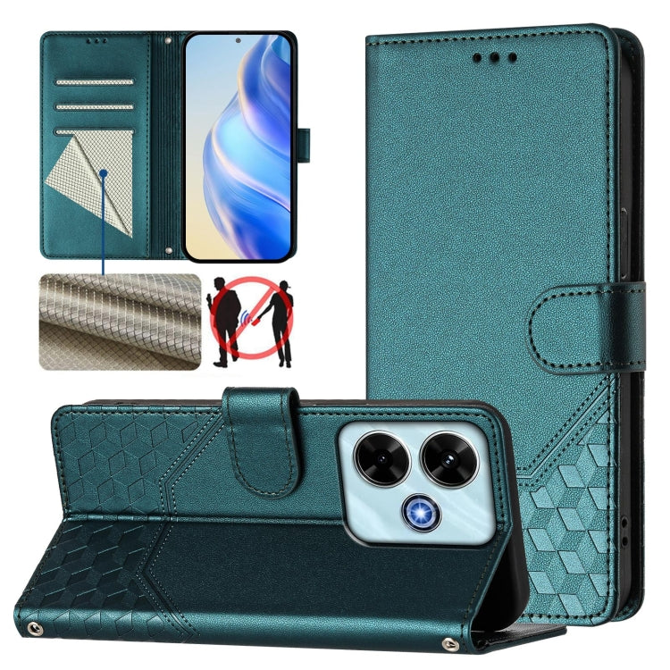 Honeycomb Embossing RFID Leather Phone Case, For Redmi 14C 4G, For Redmi K70 Ultra 5G, For Redmi 13 5G / 4G Global, For Redmi A3 4G Global / A3X 4G, For Redmi Note 13 Pro 4G Global, For Redmi 13C 4G, For Redmi Note 13 4G Global                         ...