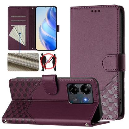 Honeycomb Embossing RFID Leather Phone Case, For Redmi 14C 4G, For Redmi K70 Ultra 5G, For Redmi 13 5G / 4G Global, For Redmi A3 4G Global / A3X 4G, For Redmi Note 13 Pro 4G Global, For Redmi 13C 4G, For Redmi Note 13 4G Global                         ...