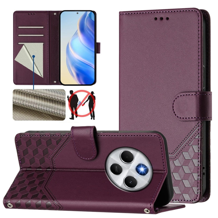 Honeycomb Embossing RFID Leather Phone Case, For Redmi 14C 4G, For Redmi K70 Ultra 5G, For Redmi 13 5G / 4G Global, For Redmi A3 4G Global / A3X 4G, For Redmi Note 13 Pro 4G Global, For Redmi 13C 4G, For Redmi Note 13 4G Global                         ...
