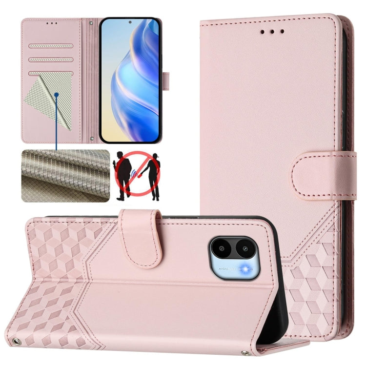 Honeycomb Embossing RFID Leather Phone Case, For Redmi Note 11 Pro 5G / 4G Global, For Redmi Note 12 Pro 4G Global, For Redmi Note 12 4G Global, For Redmi A1 4G / A2 4G, For Redmi Note 12 Explorer / 12 Pro+ 5G, For Redmi Note 12 Pro Speed / 12 Pro 5G  ...