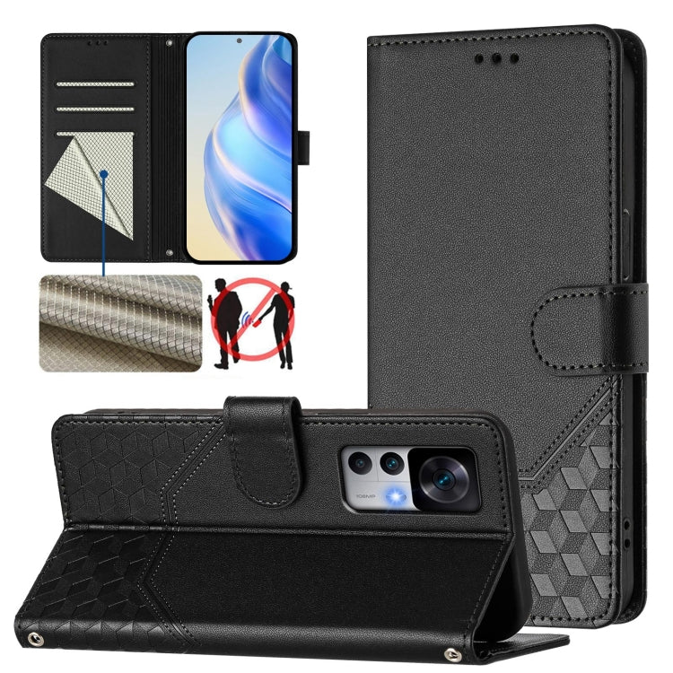 Honeycomb Embossing RFID Leather Phone Case, For Redmi Note 11 Pro 5G / 4G Global, For Redmi Note 12 Pro 4G Global, For Redmi Note 12 4G Global, For Redmi A1 4G / A2 4G, For Redmi Note 12 Explorer / 12 Pro+ 5G, For Redmi Note 12 Pro Speed / 12 Pro 5G  ...