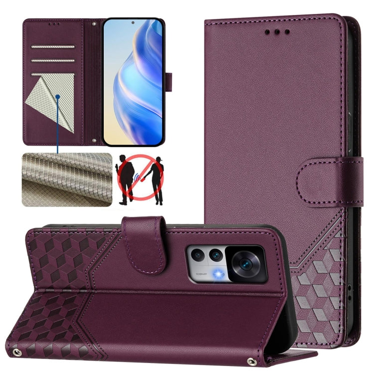 Honeycomb Embossing RFID Leather Phone Case, For Redmi Note 11 Pro 5G / 4G Global, For Redmi Note 12 Pro 4G Global, For Redmi Note 12 4G Global, For Redmi A1 4G / A2 4G, For Redmi Note 12 Explorer / 12 Pro+ 5G, For Redmi Note 12 Pro Speed / 12 Pro 5G  ...