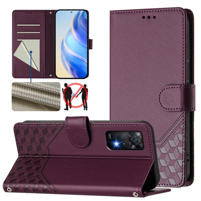 Honeycomb Embossing RFID Leather Phone Case, For Redmi Note 11 Pro 5G / 4G Global, For Redmi Note 12 Pro 4G Global, For Redmi Note 12 4G Global, For Redmi A1 4G / A2 4G, For Redmi Note 12 Explorer / 12 Pro+ 5G, For Redmi Note 12 Pro Speed / 12 Pro 5G  ...