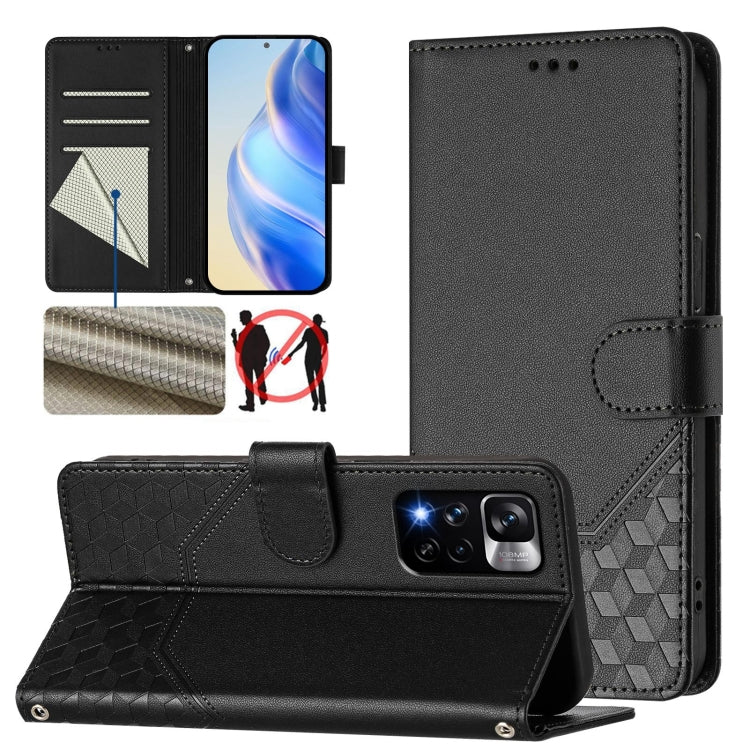 Honeycomb Embossing RFID Leather Phone Case, For Redmi Note 11 Pro 5G / 4G Global, For Redmi Note 12 Pro 4G Global, For Redmi Note 12 4G Global, For Redmi A1 4G / A2 4G, For Redmi Note 12 Explorer / 12 Pro+ 5G, For Redmi Note 12 Pro Speed / 12 Pro 5G  ...