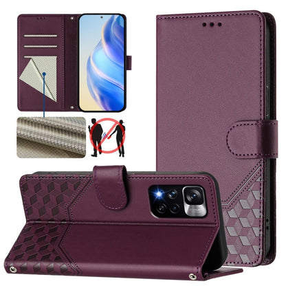 Honeycomb Embossing RFID Leather Phone Case, For Redmi Note 11 Pro 5G / 4G Global, For Redmi Note 12 Pro 4G Global, For Redmi Note 12 4G Global, For Redmi A1 4G / A2 4G, For Redmi Note 12 Explorer / 12 Pro+ 5G, For Redmi Note 12 Pro Speed / 12 Pro 5G  ...