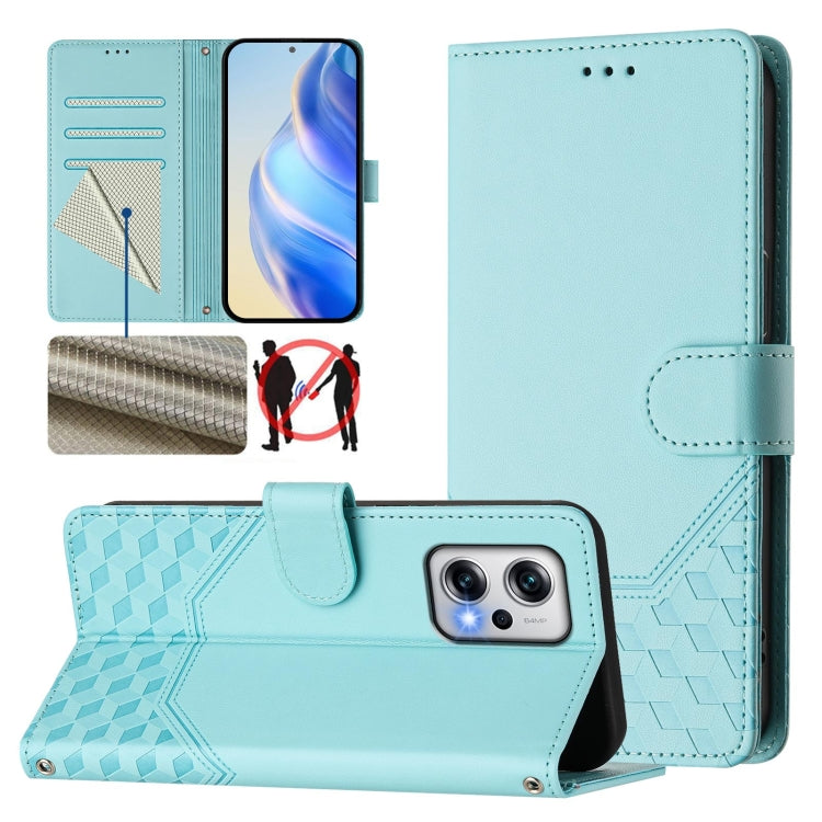 Honeycomb Embossing RFID Leather Phone Case, For Redmi Note 11 Pro 5G / 4G Global, For Redmi Note 12 Pro 4G Global, For Redmi Note 12 4G Global, For Redmi A1 4G / A2 4G, For Redmi Note 12 Explorer / 12 Pro+ 5G, For Redmi Note 12 Pro Speed / 12 Pro 5G  ...
