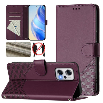 Honeycomb Embossing RFID Leather Phone Case, For Redmi Note 11 Pro 5G / 4G Global, For Redmi Note 12 Pro 4G Global, For Redmi Note 12 4G Global, For Redmi A1 4G / A2 4G, For Redmi Note 12 Explorer / 12 Pro+ 5G, For Redmi Note 12 Pro Speed / 12 Pro 5G  ...
