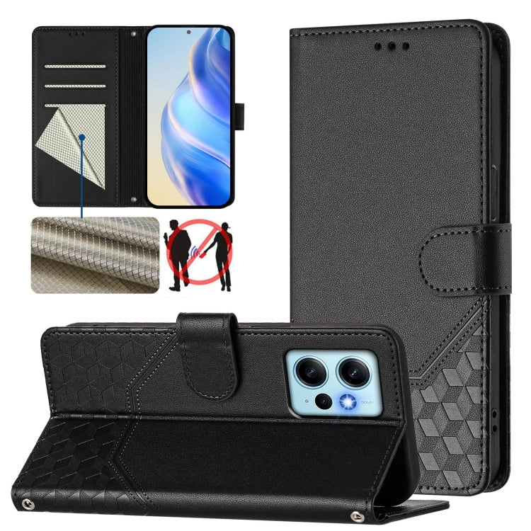 Honeycomb Embossing RFID Leather Phone Case, For Redmi Note 11 Pro 5G / 4G Global, For Redmi Note 12 Pro 4G Global, For Redmi Note 12 4G Global, For Redmi A1 4G / A2 4G, For Redmi Note 12 Explorer / 12 Pro+ 5G, For Redmi Note 12 Pro Speed / 12 Pro 5G  ...