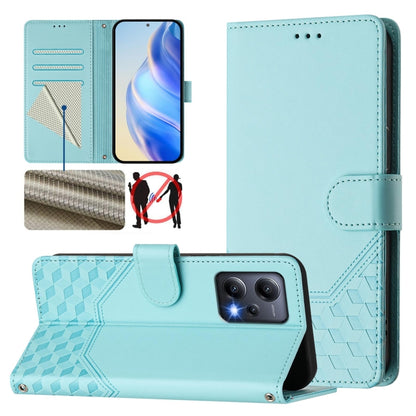 Honeycomb Embossing RFID Leather Phone Case, For Redmi Note 11 Pro 5G / 4G Global, For Redmi Note 12 Pro 4G Global, For Redmi Note 12 4G Global, For Redmi A1 4G / A2 4G, For Redmi Note 12 Explorer / 12 Pro+ 5G, For Redmi Note 12 Pro Speed / 12 Pro 5G  ...