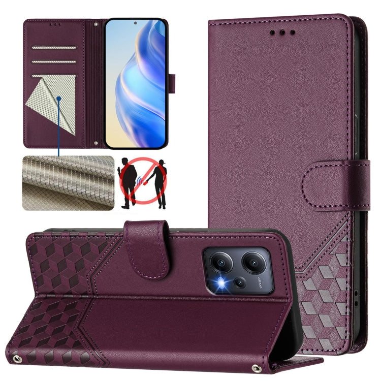 Honeycomb Embossing RFID Leather Phone Case, For Redmi Note 11 Pro 5G / 4G Global, For Redmi Note 12 Pro 4G Global, For Redmi Note 12 4G Global, For Redmi A1 4G / A2 4G, For Redmi Note 12 Explorer / 12 Pro+ 5G, For Redmi Note 12 Pro Speed / 12 Pro 5G  ...