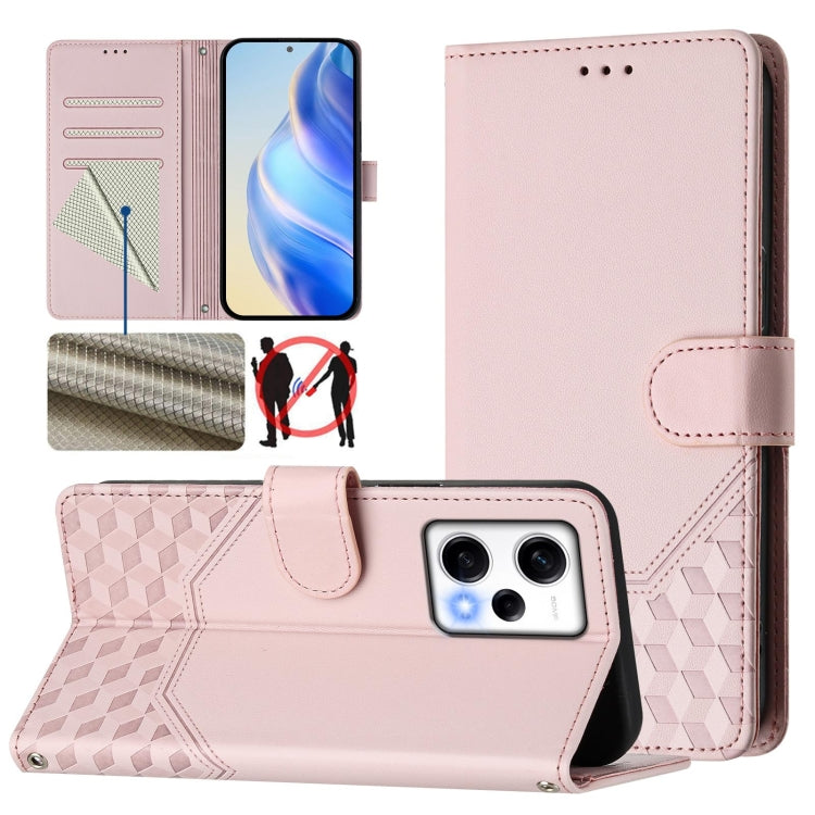 Honeycomb Embossing RFID Leather Phone Case, For Redmi Note 11 Pro 5G / 4G Global, For Redmi Note 12 Pro 4G Global, For Redmi Note 12 4G Global, For Redmi A1 4G / A2 4G, For Redmi Note 12 Explorer / 12 Pro+ 5G, For Redmi Note 12 Pro Speed / 12 Pro 5G  ...