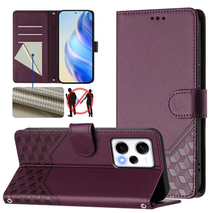 Honeycomb Embossing RFID Leather Phone Case, For Redmi Note 11 Pro 5G / 4G Global, For Redmi Note 12 Pro 4G Global, For Redmi Note 12 4G Global, For Redmi A1 4G / A2 4G, For Redmi Note 12 Explorer / 12 Pro+ 5G, For Redmi Note 12 Pro Speed / 12 Pro 5G  ...