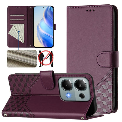Honeycomb Embossing RFID Leather Phone Case, For Redmi 14C 4G, For Redmi K70 Ultra 5G, For Redmi 13 5G / 4G Global, For Redmi A3 4G Global / A3X 4G, For Redmi Note 13 Pro 4G Global, For Redmi 13C 4G, For Redmi Note 13 4G Global                         ...