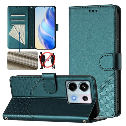 Honeycomb Embossing RFID Leather Phone Case, For Redmi 14C 4G, For Redmi K70 Ultra 5G, For Redmi 13 5G / 4G Global, For Redmi A3 4G Global / A3X 4G, For Redmi Note 13 Pro 4G Global, For Redmi 13C 4G, For Redmi Note 13 4G Global                         ...