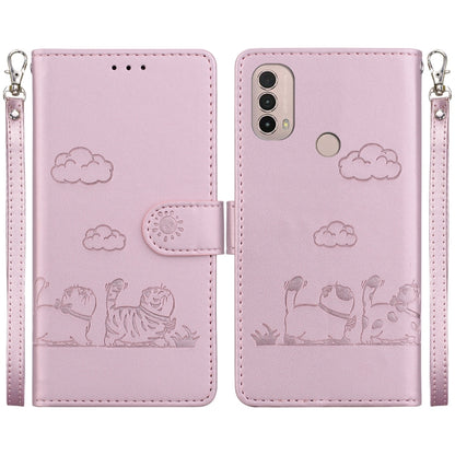 Cute Cats RFID Leather Phone Case, For Motorola Moto E40 / E30 / E20