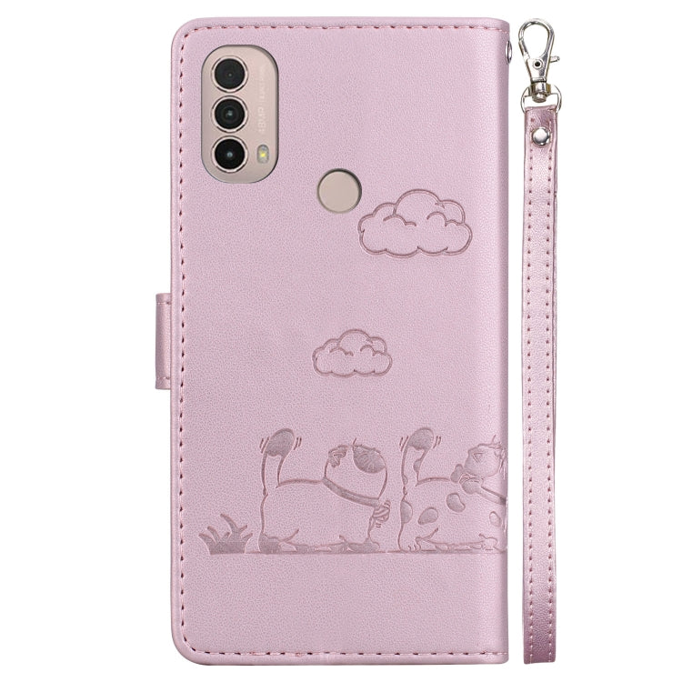 Cute Cats RFID Leather Phone Case, For Motorola Moto E40 / E30 / E20