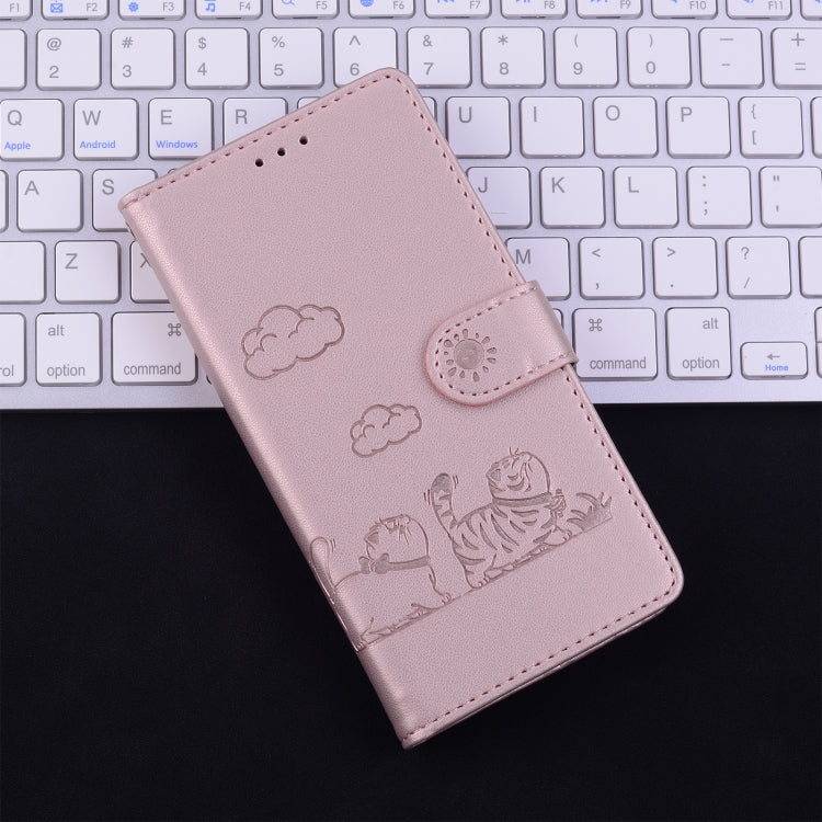 Cute Cats RFID Leather Phone Case, For Motorola Moto E40 / E30 / E20
