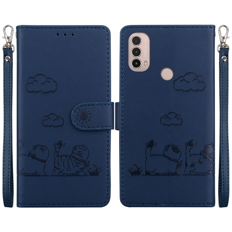 Cute Cats RFID Leather Phone Case, For Motorola Moto E40 / E30 / E20