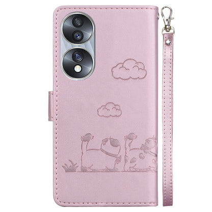 Cute Cats RFID Leather Phone Case, For Honor 70