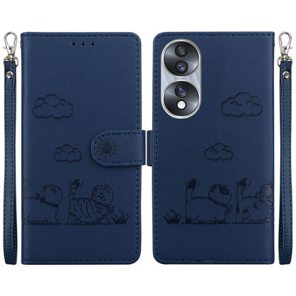 Cute Cats RFID Leather Phone Case, For Honor 70