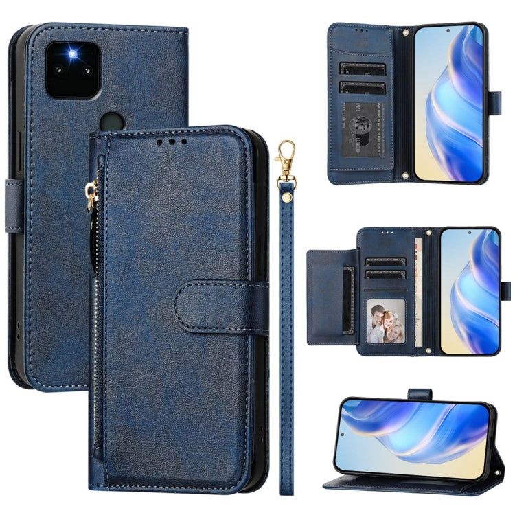 Multi-Card Slots Zipper Wallet Leather Phone Case, For Google Pixel 6, For Google Pixel 5a 5G