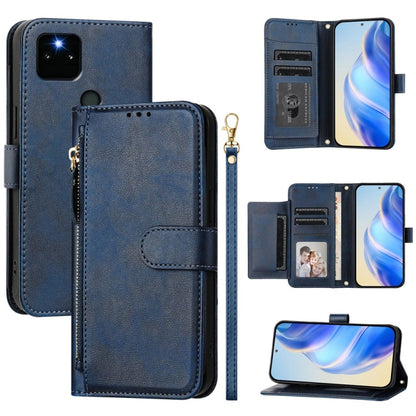 Multi-Card Slots Zipper Wallet Leather Phone Case, For Google Pixel 6, For Google Pixel 5a 5G
