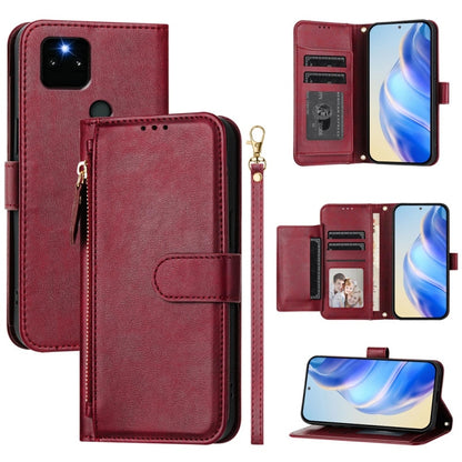 Multi-Card Slots Zipper Wallet Leather Phone Case, For Google Pixel 6, For Google Pixel 5a 5G