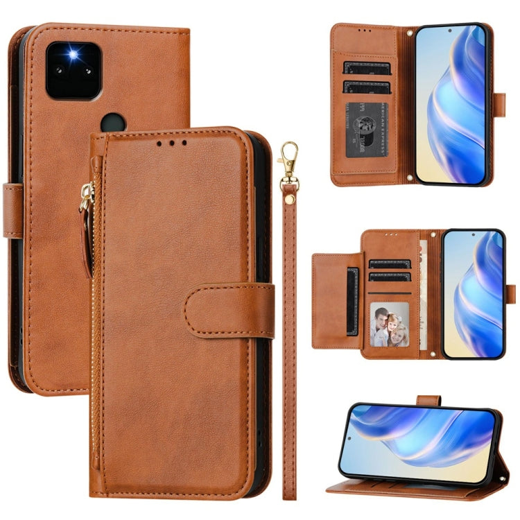 Multi-Card Slots Zipper Wallet Leather Phone Case, For Google Pixel 6, For Google Pixel 5a 5G