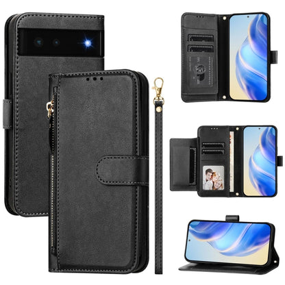 Multi-Card Slots Zipper Wallet Leather Phone Case, For Google Pixel 6, For Google Pixel 5a 5G