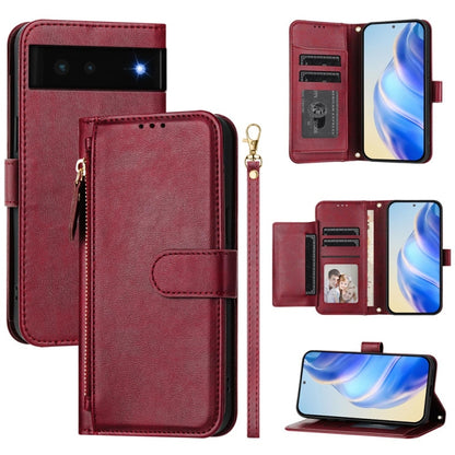 Multi-Card Slots Zipper Wallet Leather Phone Case, For Google Pixel 6, For Google Pixel 5a 5G